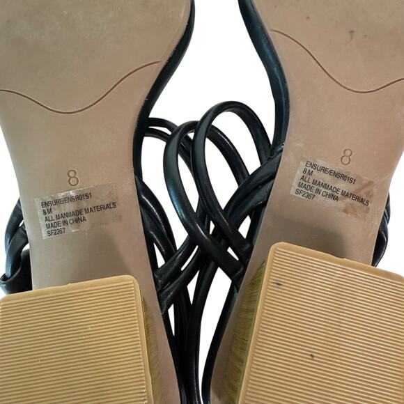 Steve Madden Ensure Hattie Slingback Sandal Sz 8 Black Square Toe Block Heel - Picture 13 of 16